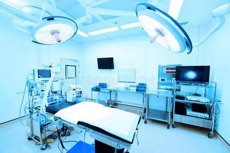 设备及医疗器械现代重症监护病房的功能性病床和医疗器械圆形图标医疗